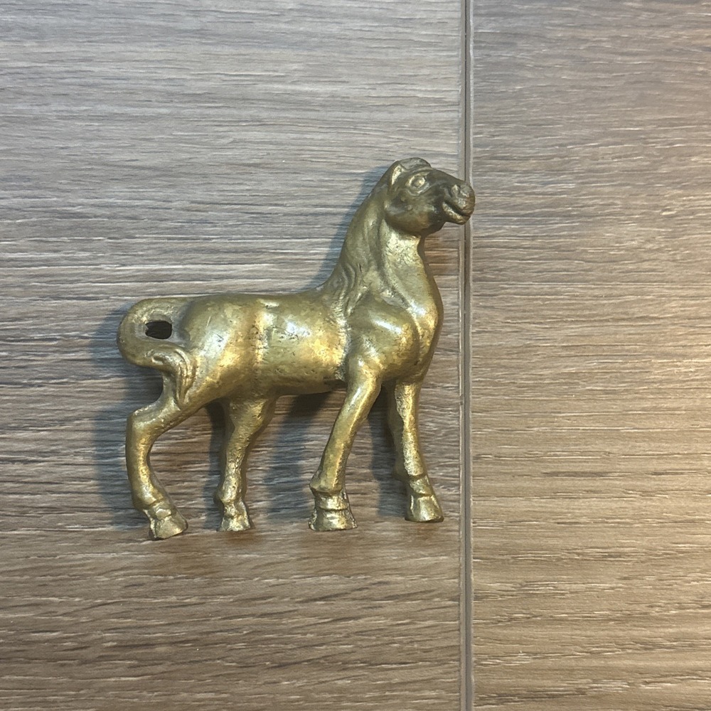 Vintage Mcm Brass Horse 2.5" X 2.5" Decor  Knick Knack